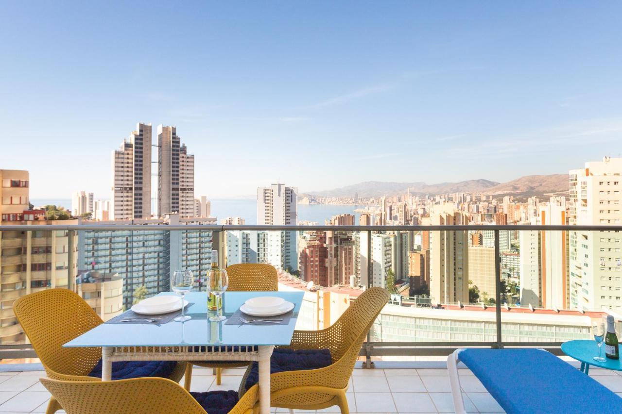 Skyline 10 Gran Terraza Privada Con Vistas Espectaculares Apartment Benidorm Luaran gambar